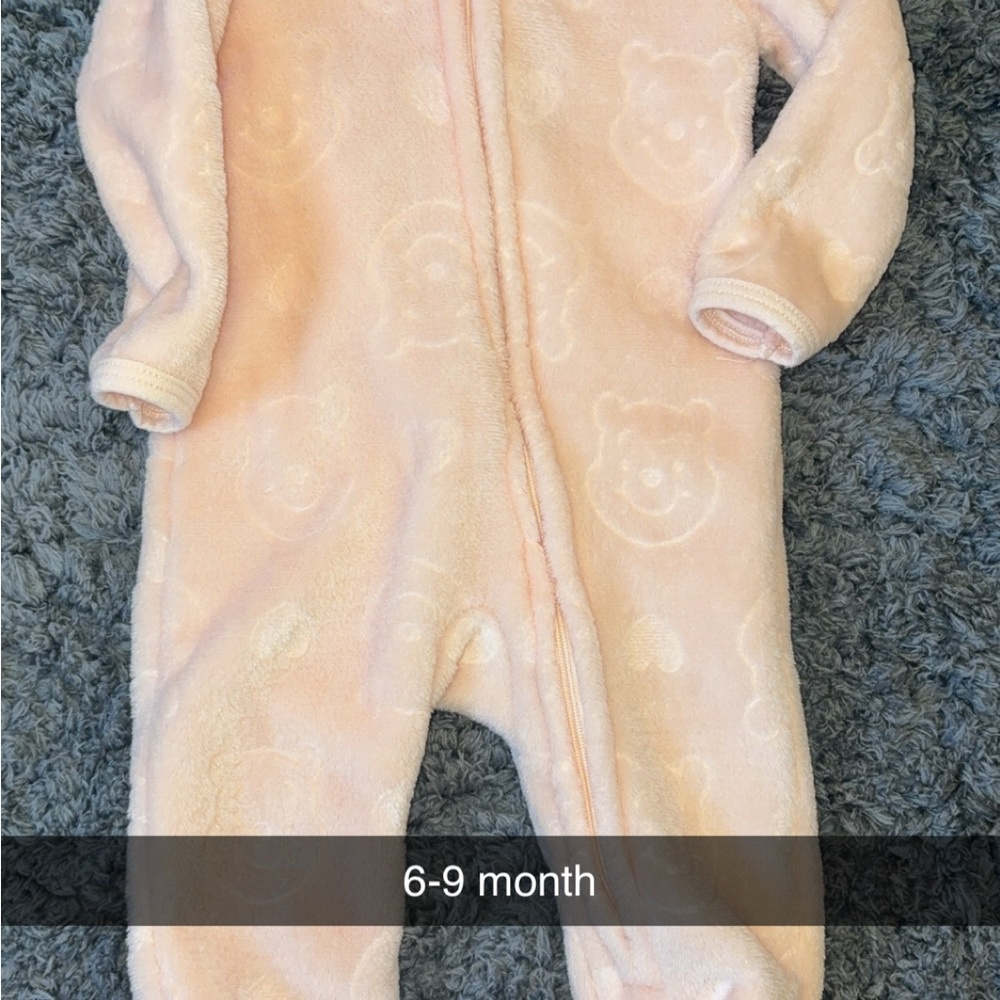 Winnie The Pooh Cozy Pink Baby One Piece